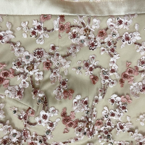 Aidan Mattox Womens Blush Pink Floral Embroidered Beaded Long Gown Size 10 - Picture 10 of 16